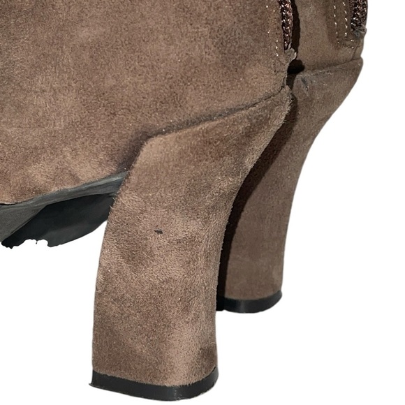 Earthies Women's Shoes Size 8.5B Dark Taupe Suede Upper "Syriana" Zip Back - Picture 6 of 13
